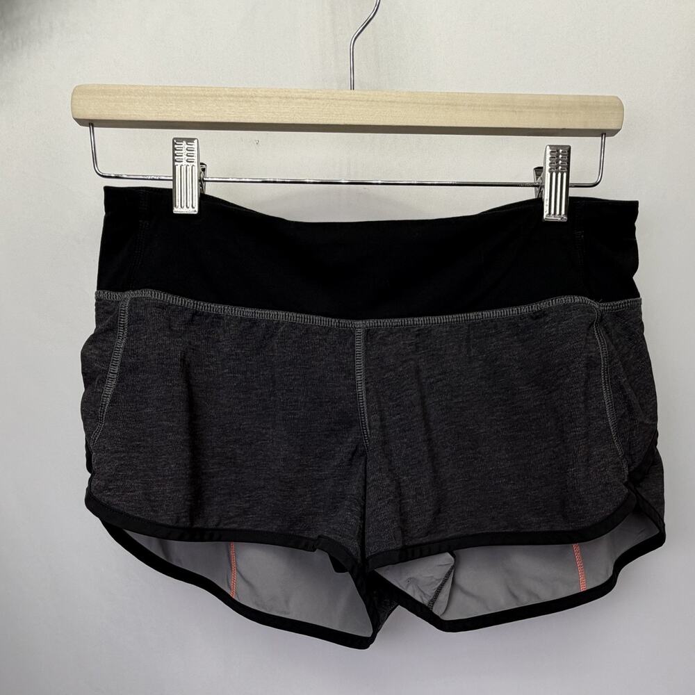 Lululemon Speed Up High-Rise Lined Shorts 4" Heather Lux /Black Sz 4